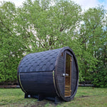 Compact 160cm Terrace Barrel Sauna | Harvia electric heater.