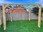 Heavy Duty Timber Box Pergola Complete DIY Kit, Tanalised Redwood Timber, various sizes.