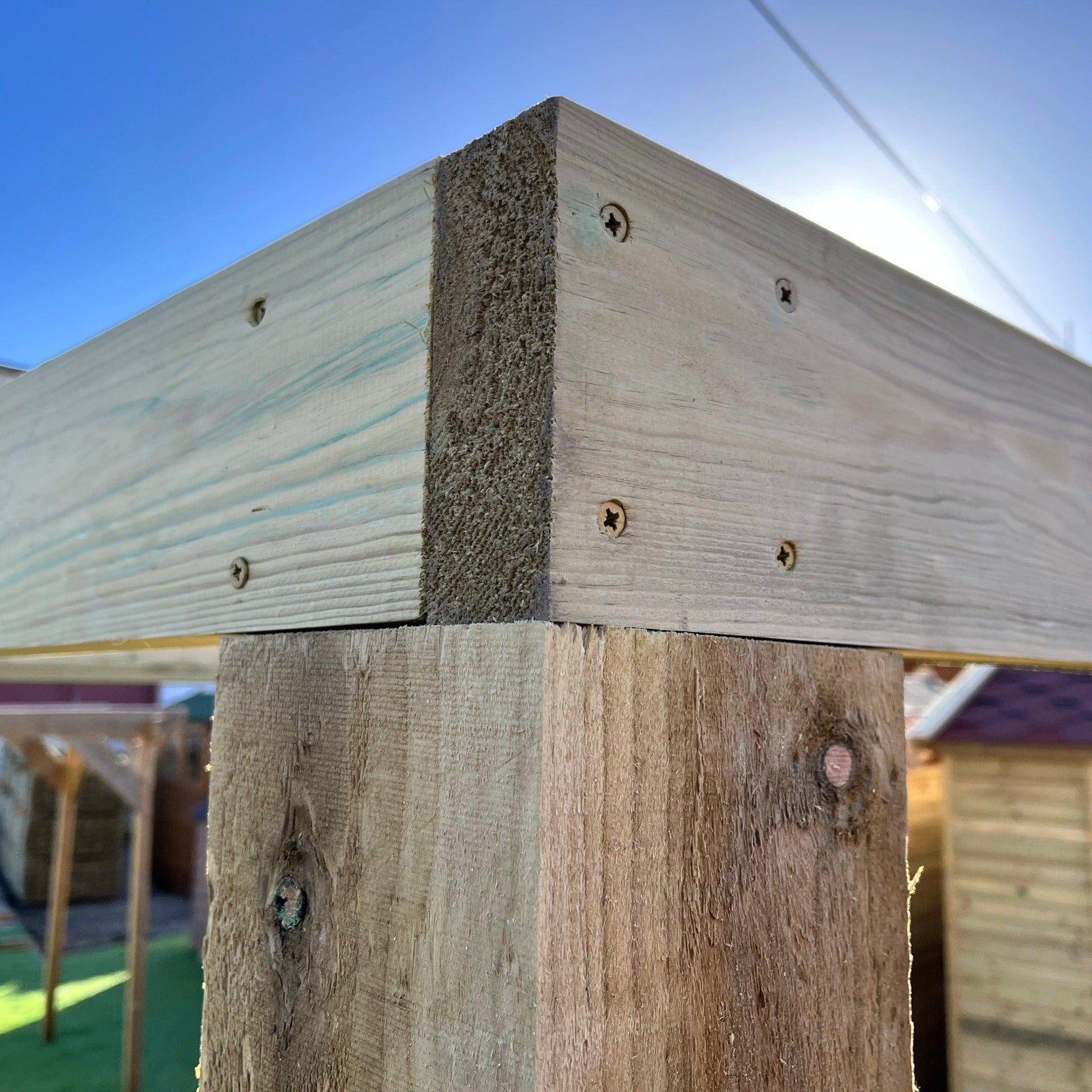 Heavy Duty Timber Box Pergola Complete DIY Kit, Tanalised Redwood Timber, various sizes.