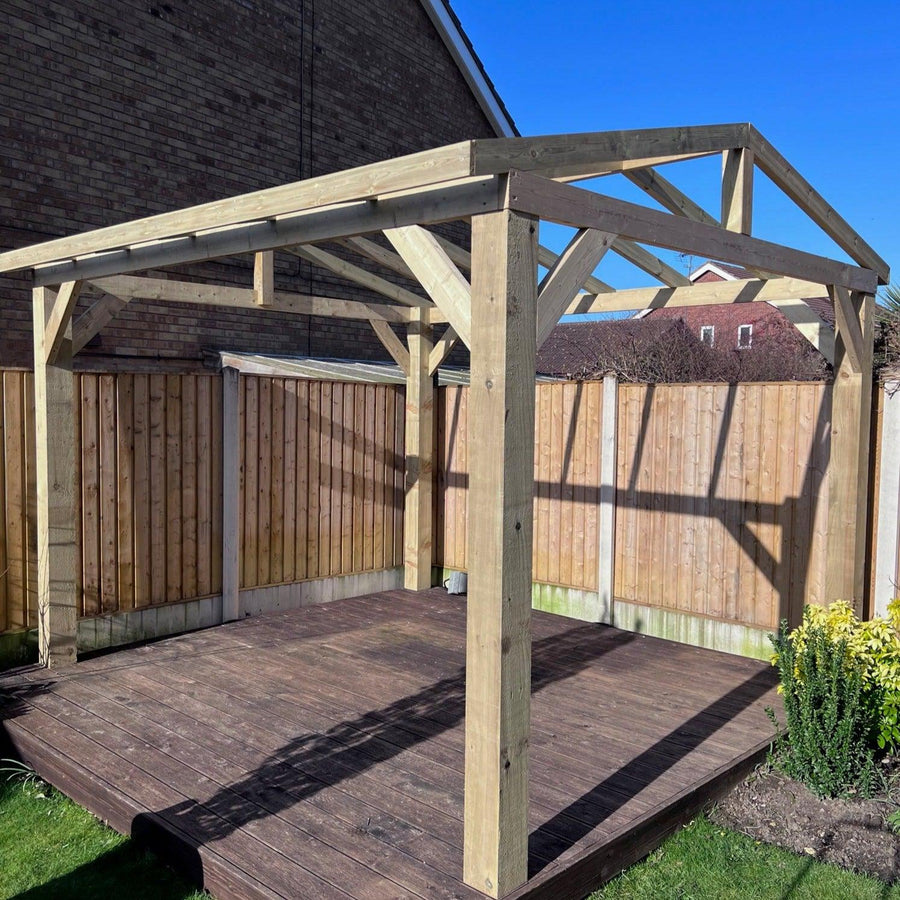 Heavy Duty Timber Gazebo DIY Kit | Feather edge | Felt Tile Roof ...