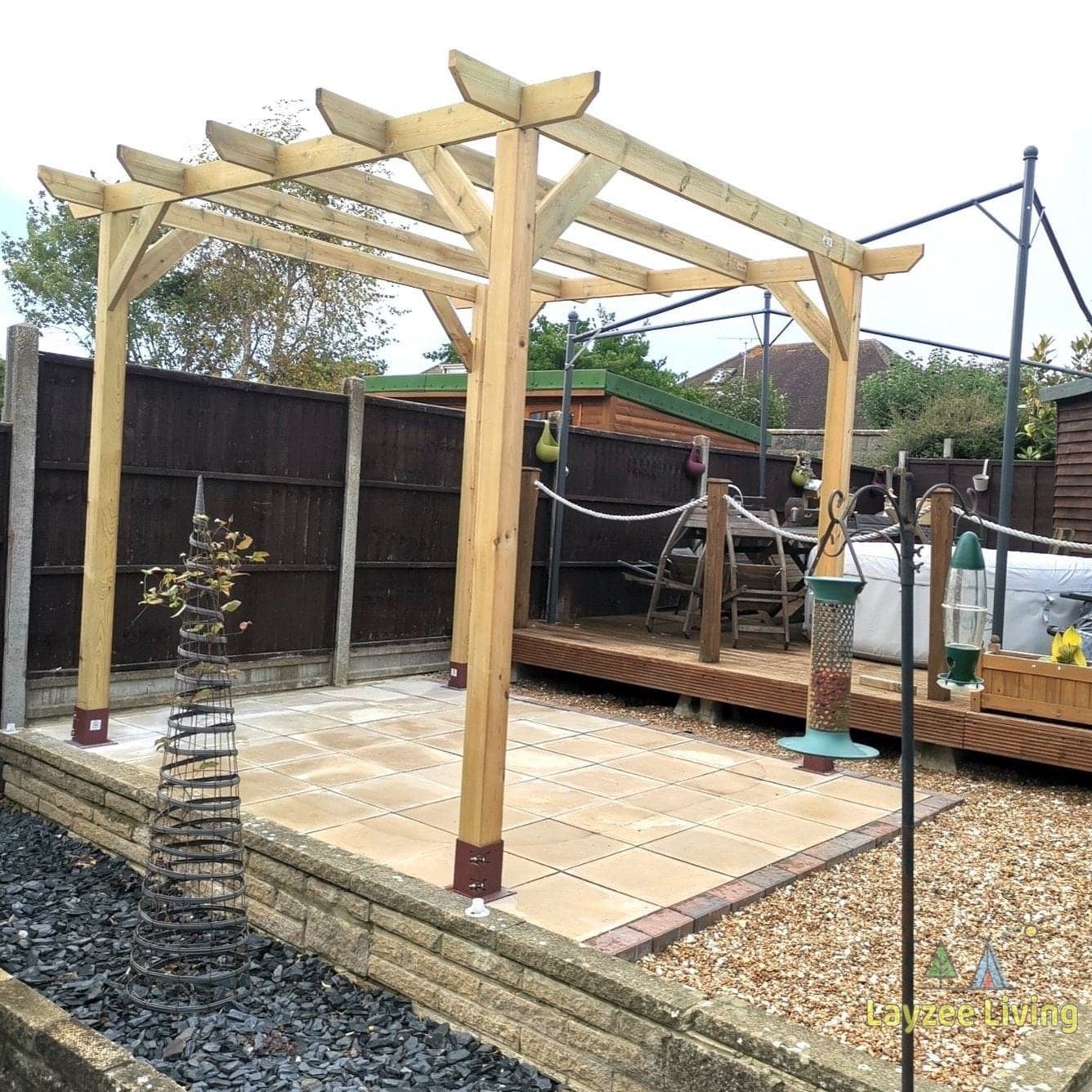 Heavy Duty Timber Pergola Complete DIY Kit, Quality Tanalised Redwood Timber, various sizes.