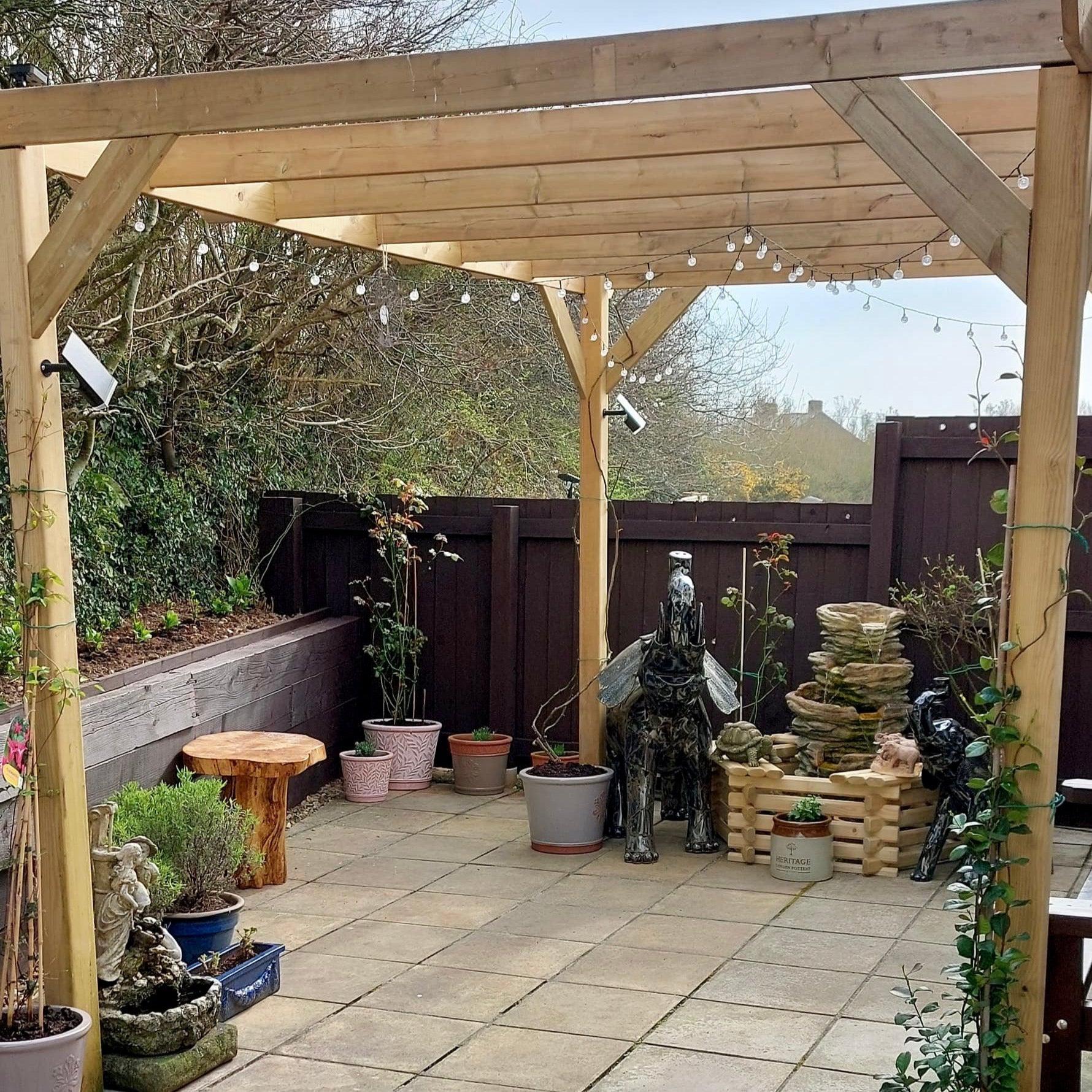 Heavy Duty Timber Pergola Complete DIY Kit, Quality Tanalised Redwood Timber, various sizes.