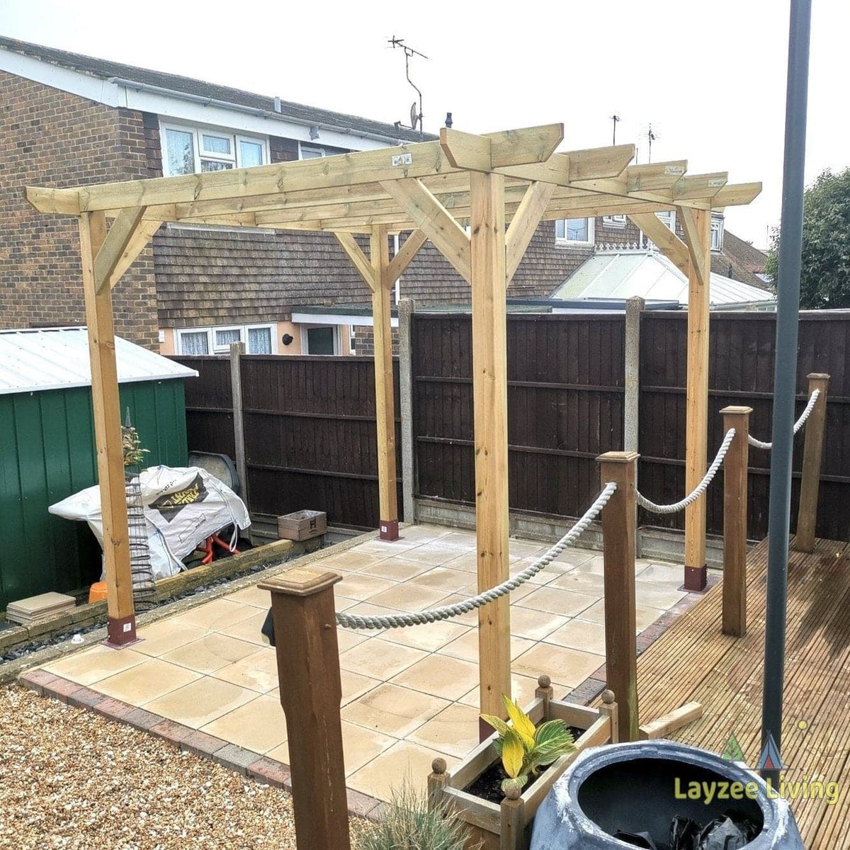 Heavy Duty Timber Pergola Complete DIY Kit, Quality Tanalised Redwood Timber, various sizes.