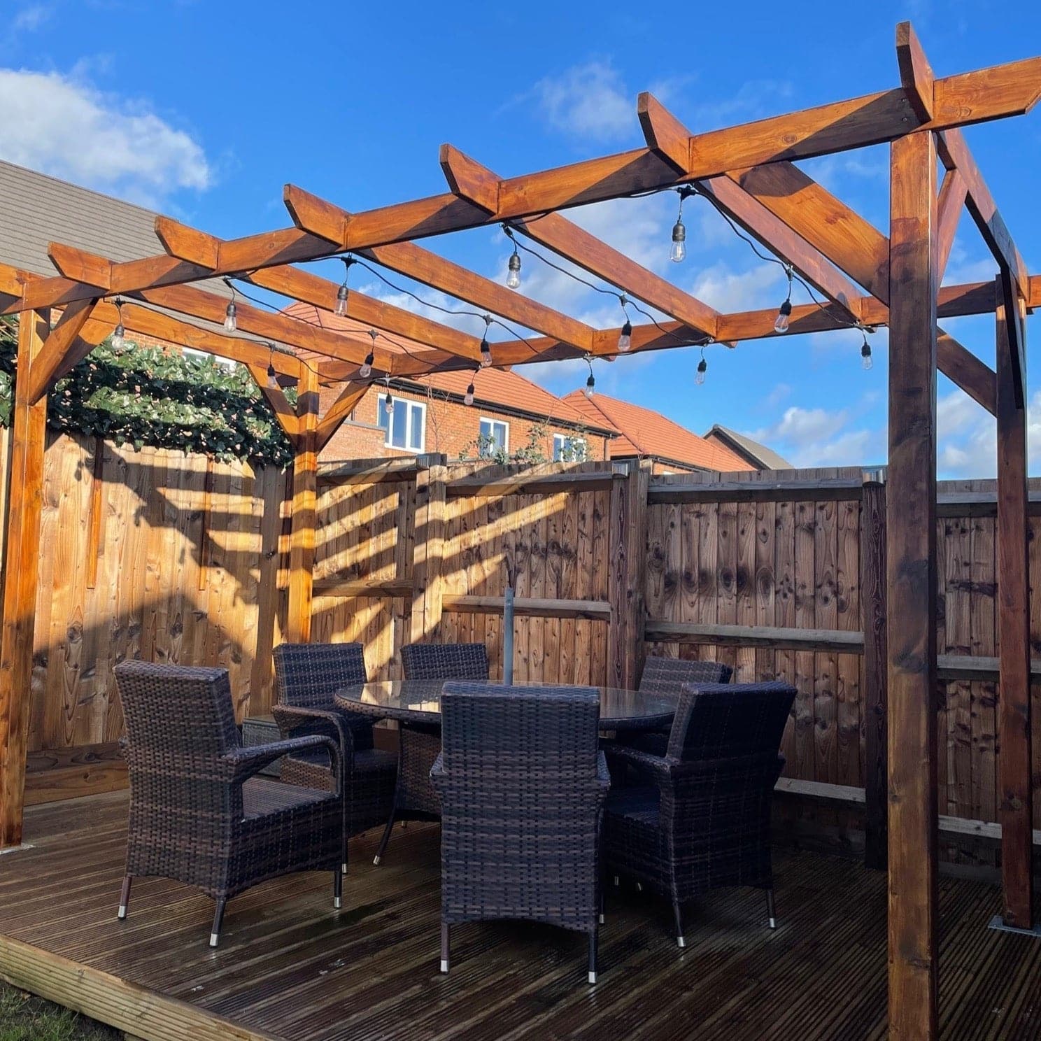 Heavy Duty Timber Pergola Complete DIY Kit, Quality Tanalised Redwood Timber, various sizes.