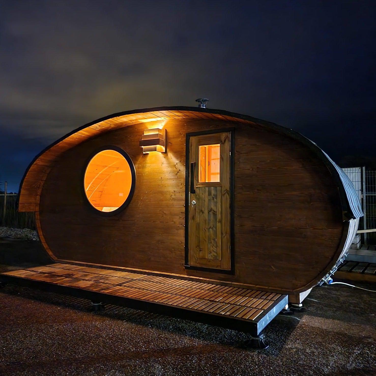 Hobbit Sauna, various sizes, Wood-Fired or Electric.