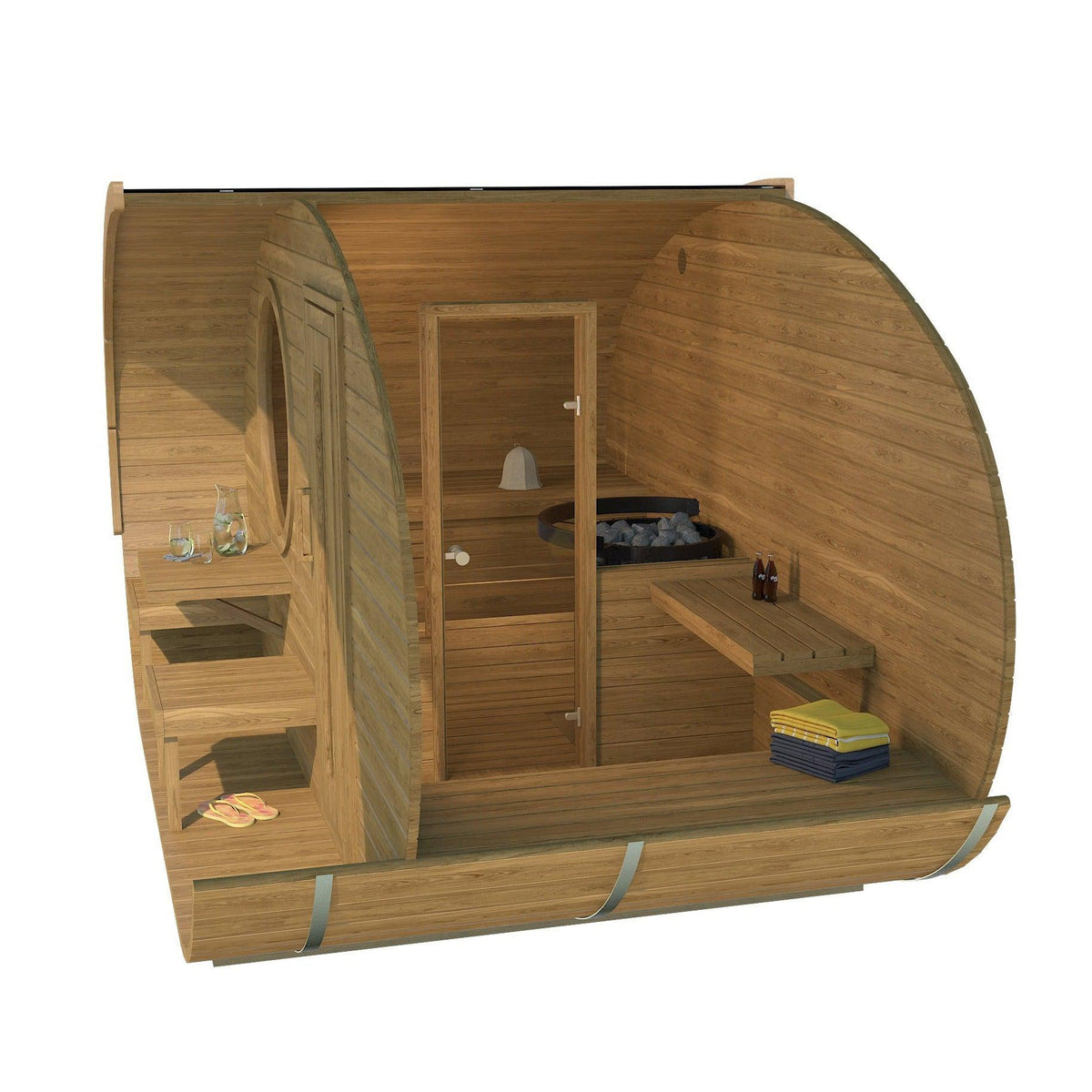 Hobbit Sauna, various sizes, Wood-Fired or Electric.