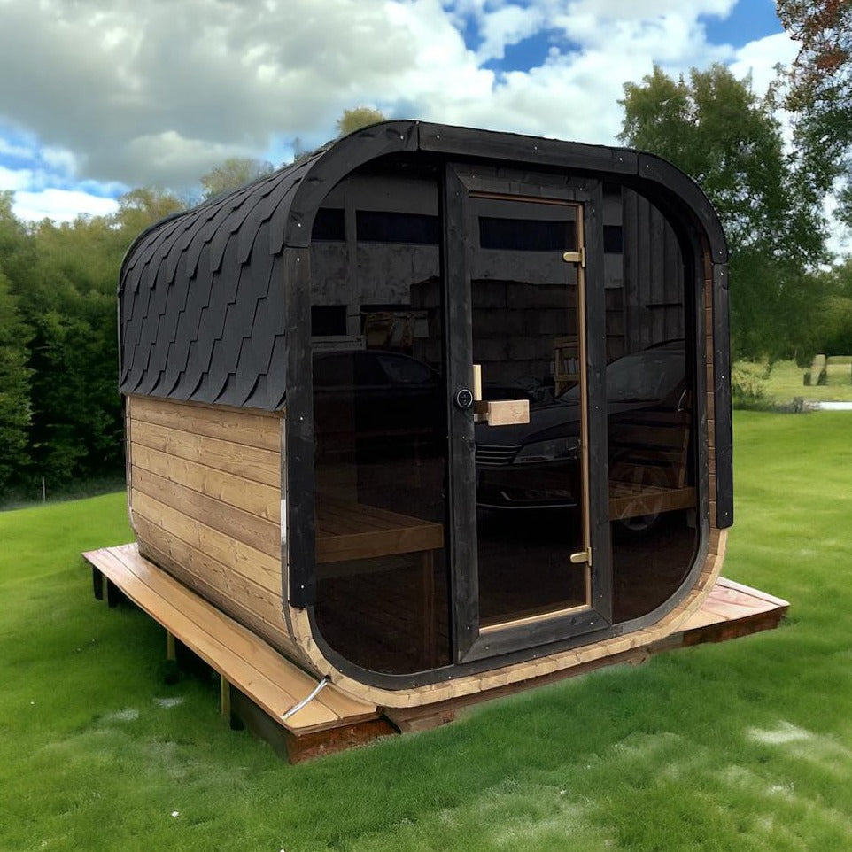 Timber Cube Sauna | Thermowood | Wood-Fired or Electric.