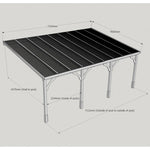 Polycarbonate Roof Lean-To Carport Gazebo Complete DIY Kit, Various Sizes