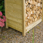 Premium Double log store with kindling shelf, tanalised timber