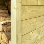 Premium Single log store with kindling shelf, tanalised timber