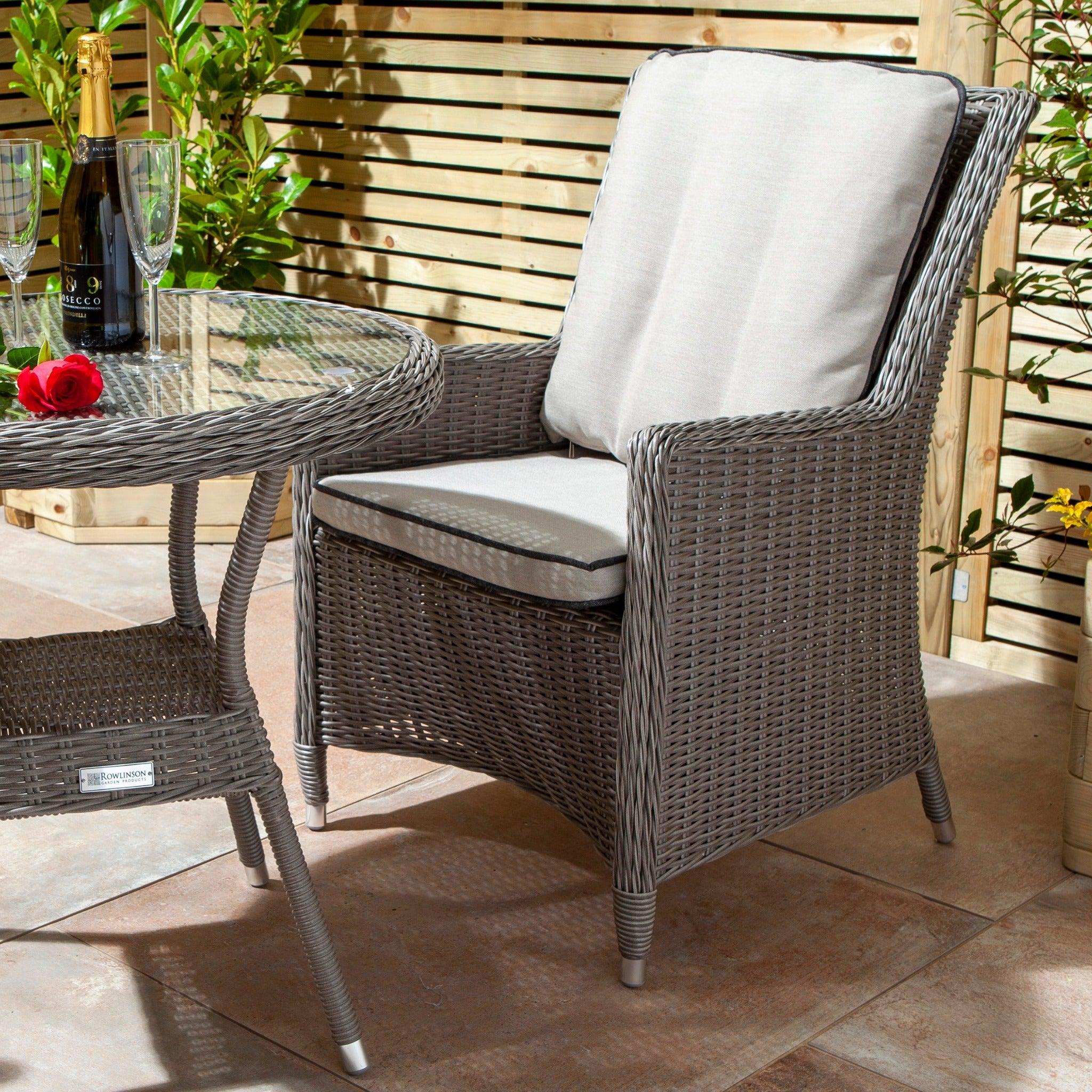 Rattan Effect Two Seater Bistro Set Two Colours Layzee Living