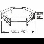 4ft 50 Gallon Hexagonal Wooden Norlog Pond, 1220mm wide, 410mm high