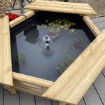 4ft 50 Gallon Hexagonal Wooden Norlog Pond, 1220mm wide, 410mm high