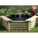 5.5ft 100 Gallon Hexagonal Wooden Norlog Pond, 1670mm wide, 410mm high