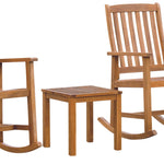 Acacia Hardwood Outdoor Rocking Chairs & Table Set