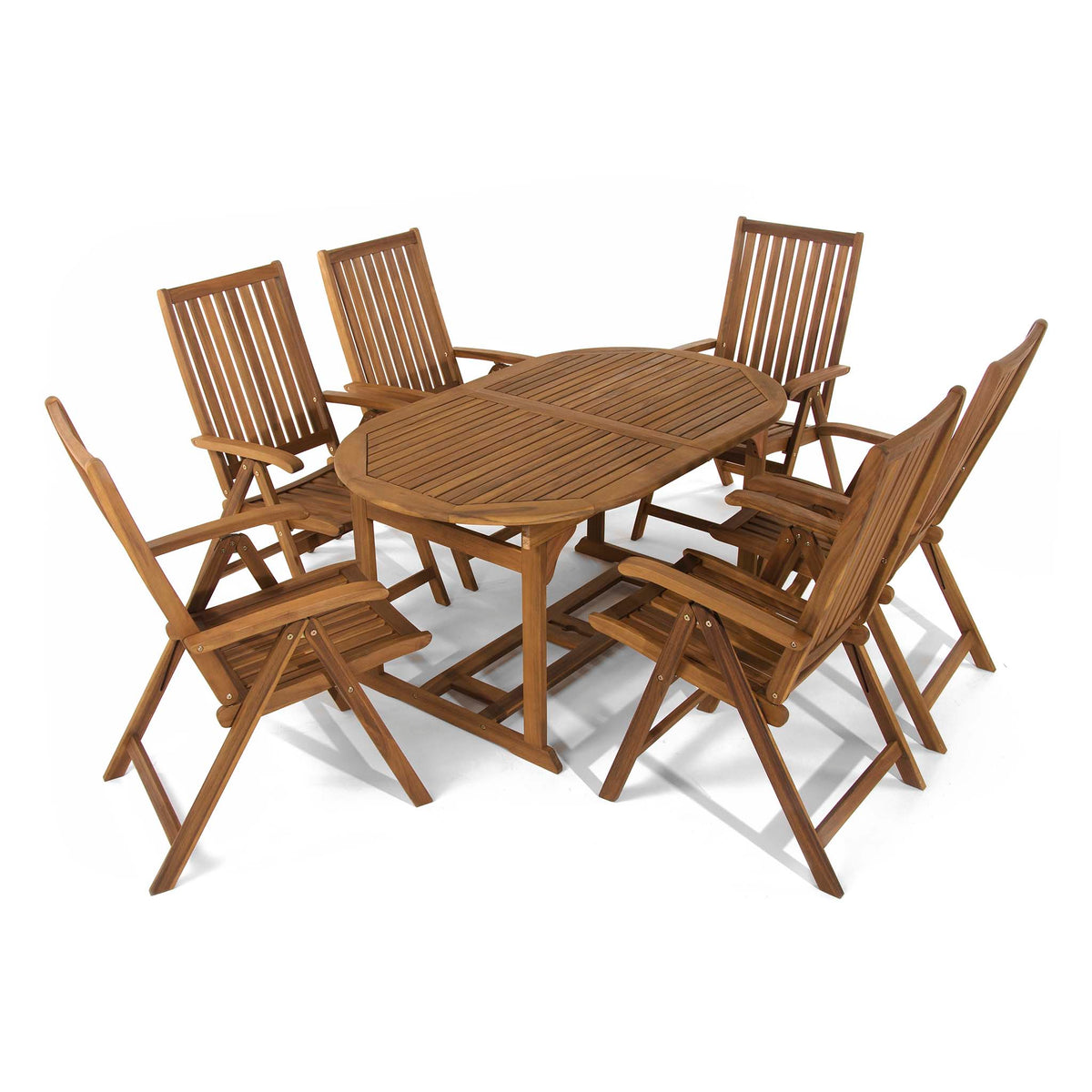 Acacia Oval Dining Table with 6 Chairs