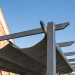 Aluminium Pergola with Retractable Polyester Roof, Gun-Metal Grey, 2 sizes