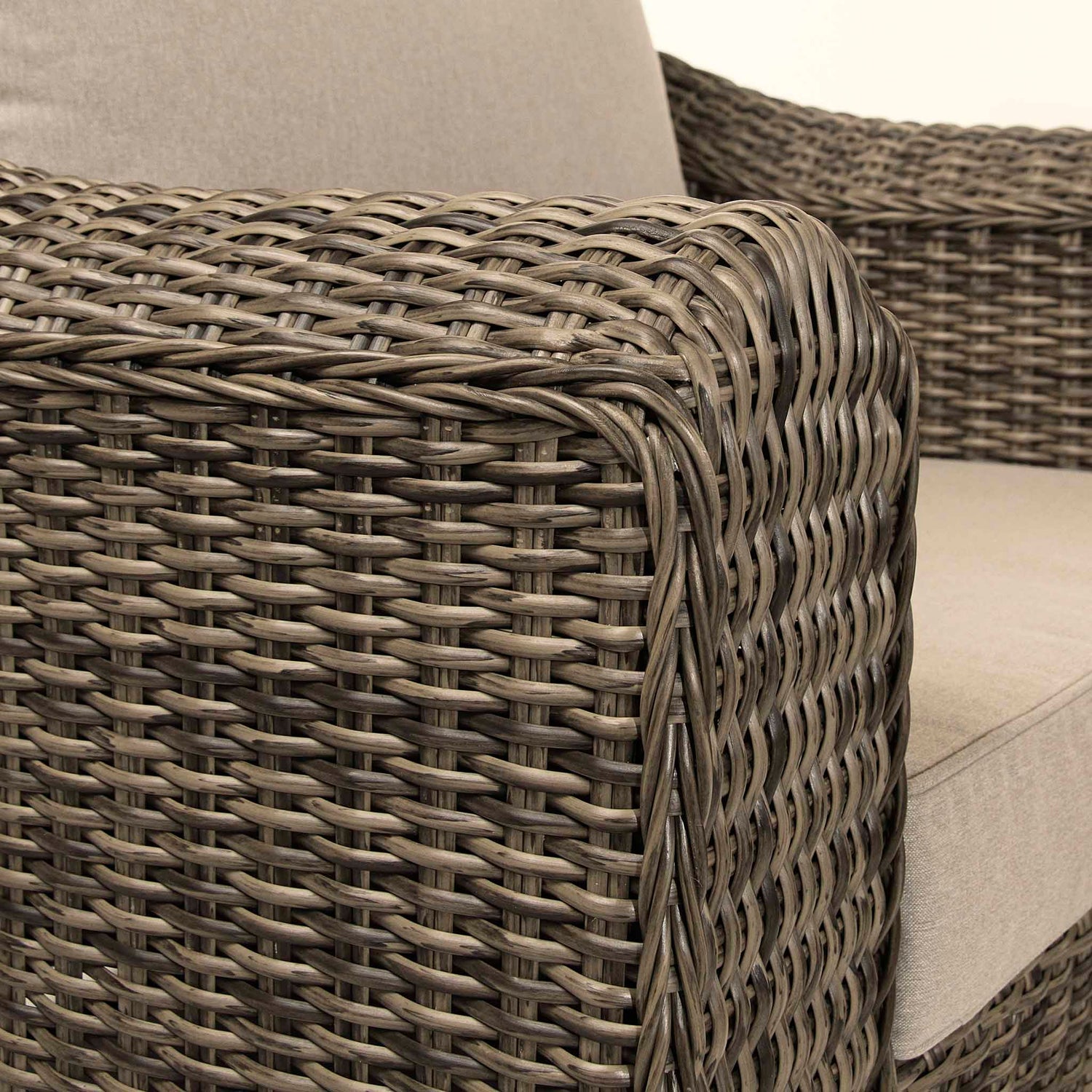 Indigo | 3 Seater Sofa with 2 Armchairs and Coffee Table in Brown Rattan