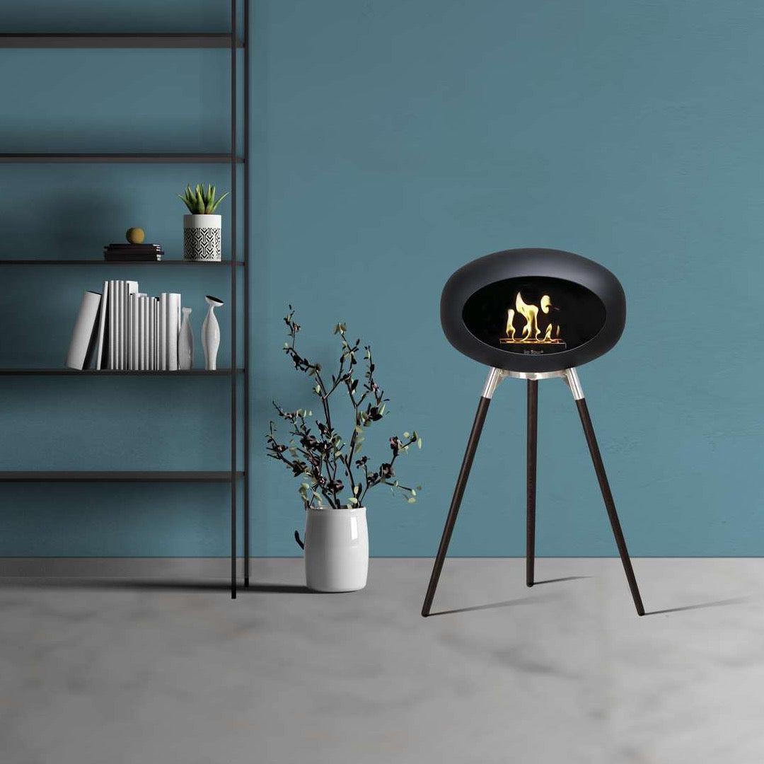 Le Feu GROUND WOOD HIGH Bio Ethanol Fireplace in Black