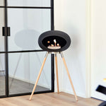 Le Feu GROUND WOOD HIGH Bio Ethanol Fireplace in Black