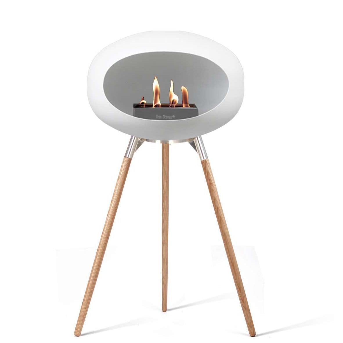 Le Feu GROUND WOOD HIGH Bio Ethanol Fireplace in White