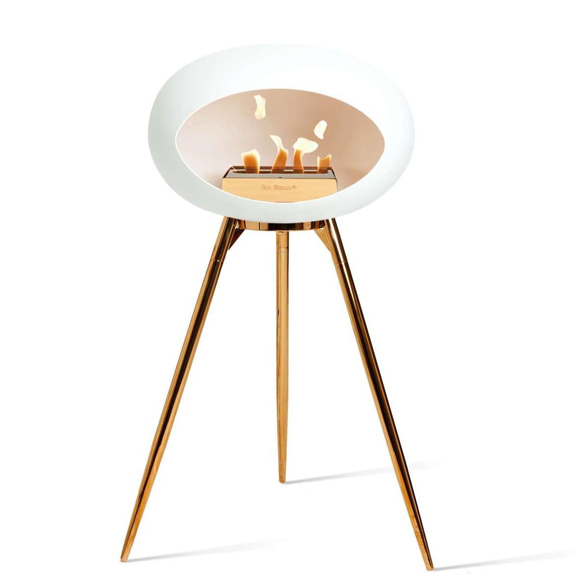 Le Feu GROUND WOOD HIGH Bio Ethanol Fireplace in White