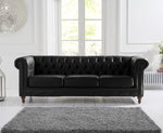 Mark Harris Montrose Black Leather 3-Seater Sofa