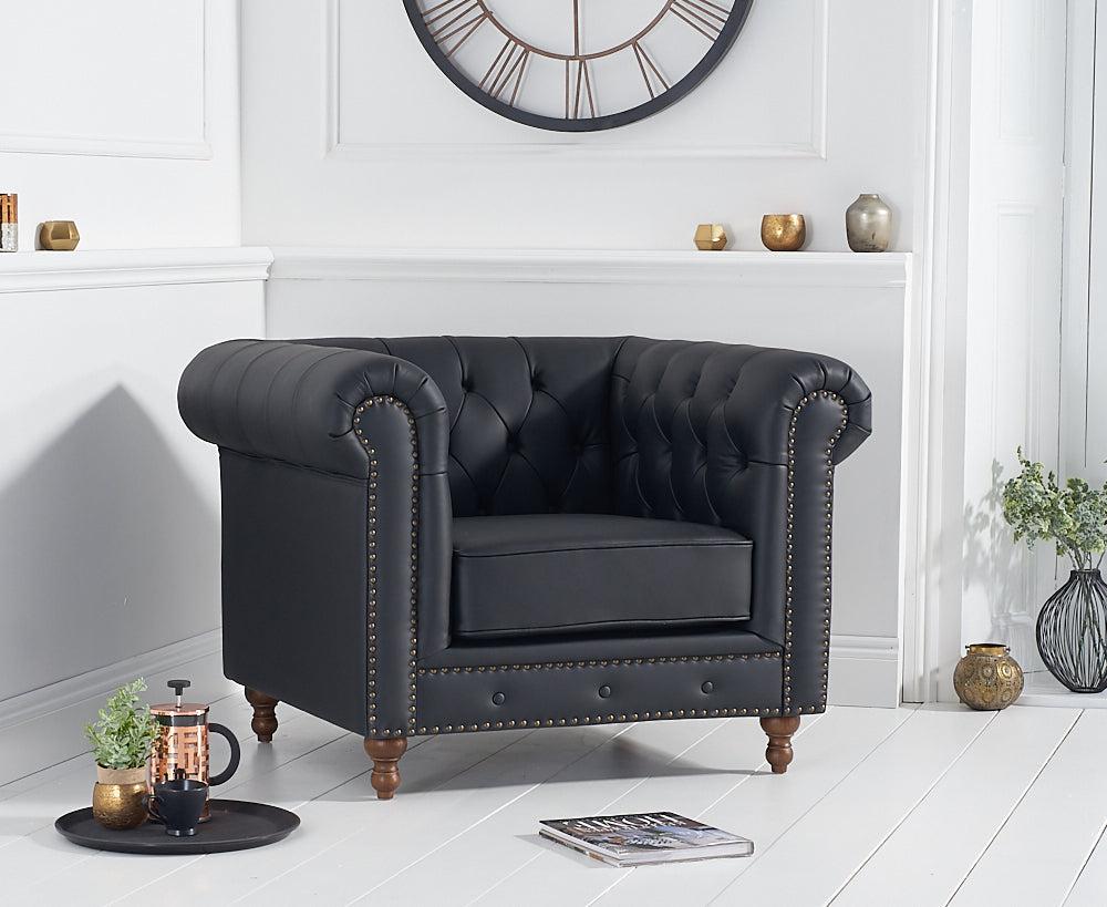 Mark Harris Montrose Black Leather Armchair