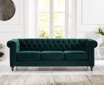 Mark Harris Montrose Green Plush 3-Seater Sofa