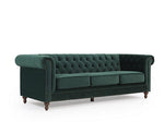 Mark Harris Montrose Green Plush 3-Seater Sofa