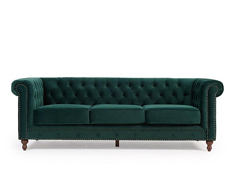 Mark Harris Montrose Green Plush 3-Seater Sofa