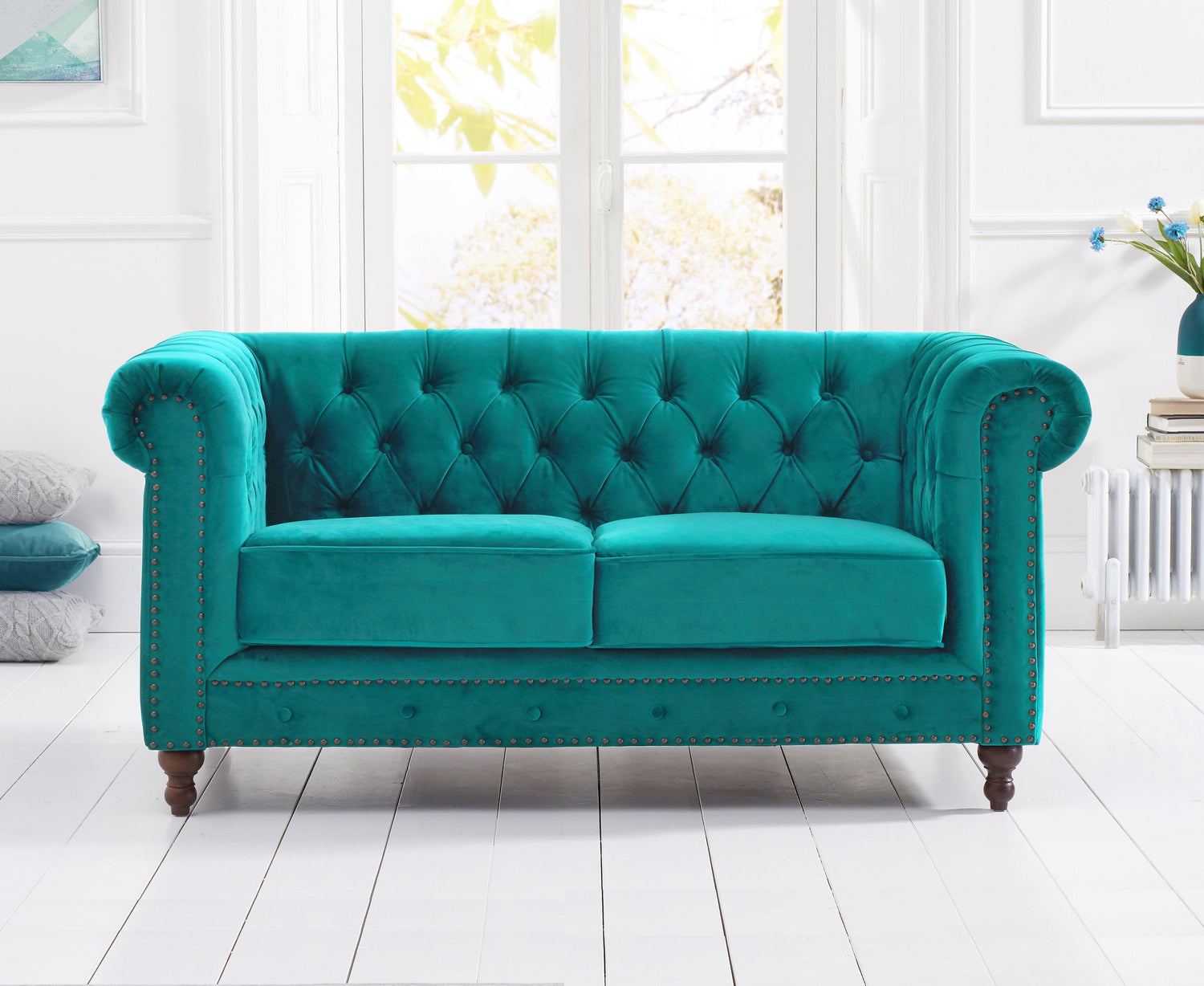 Mark Harris Montrose Teal Plush 2-Seater Sofa