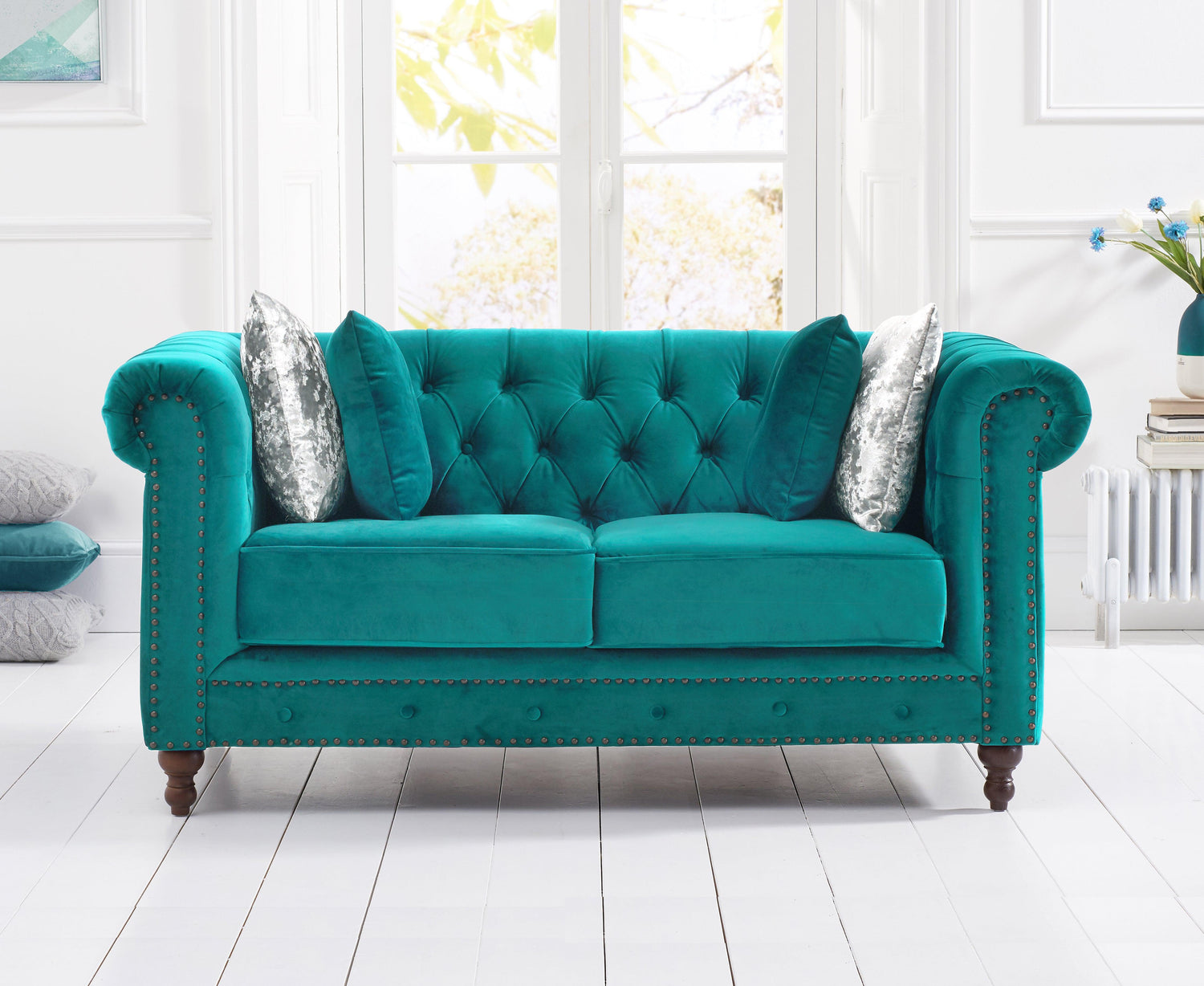 Mark Harris Montrose Teal Plush 2-Seater Sofa