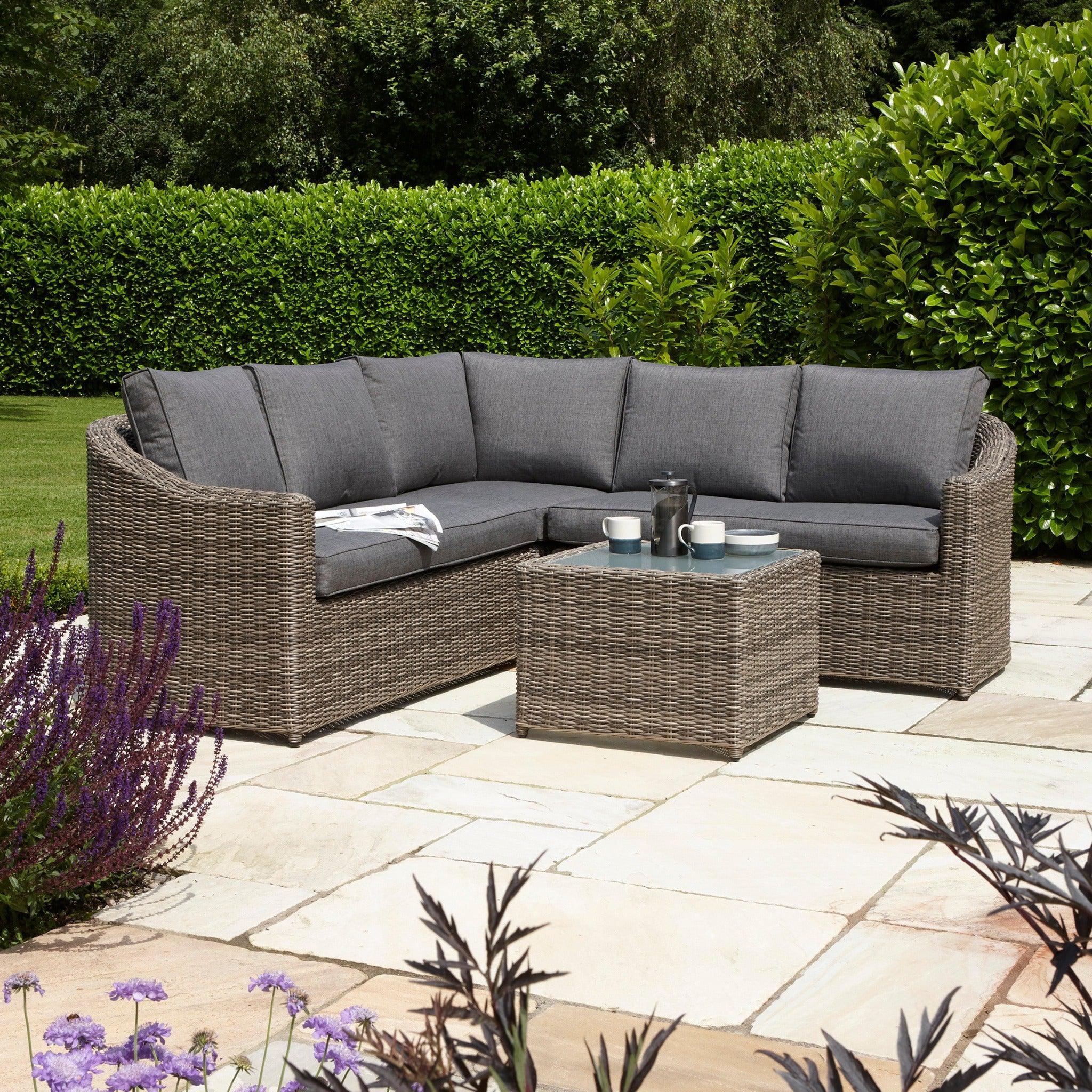 Rattan effect discount corner sofa garden